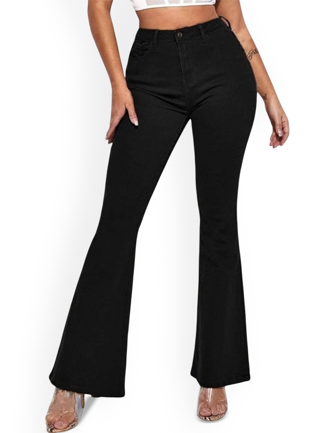 

BROADSTAR Women Smart Bootcut Stretchable Jeans, Black