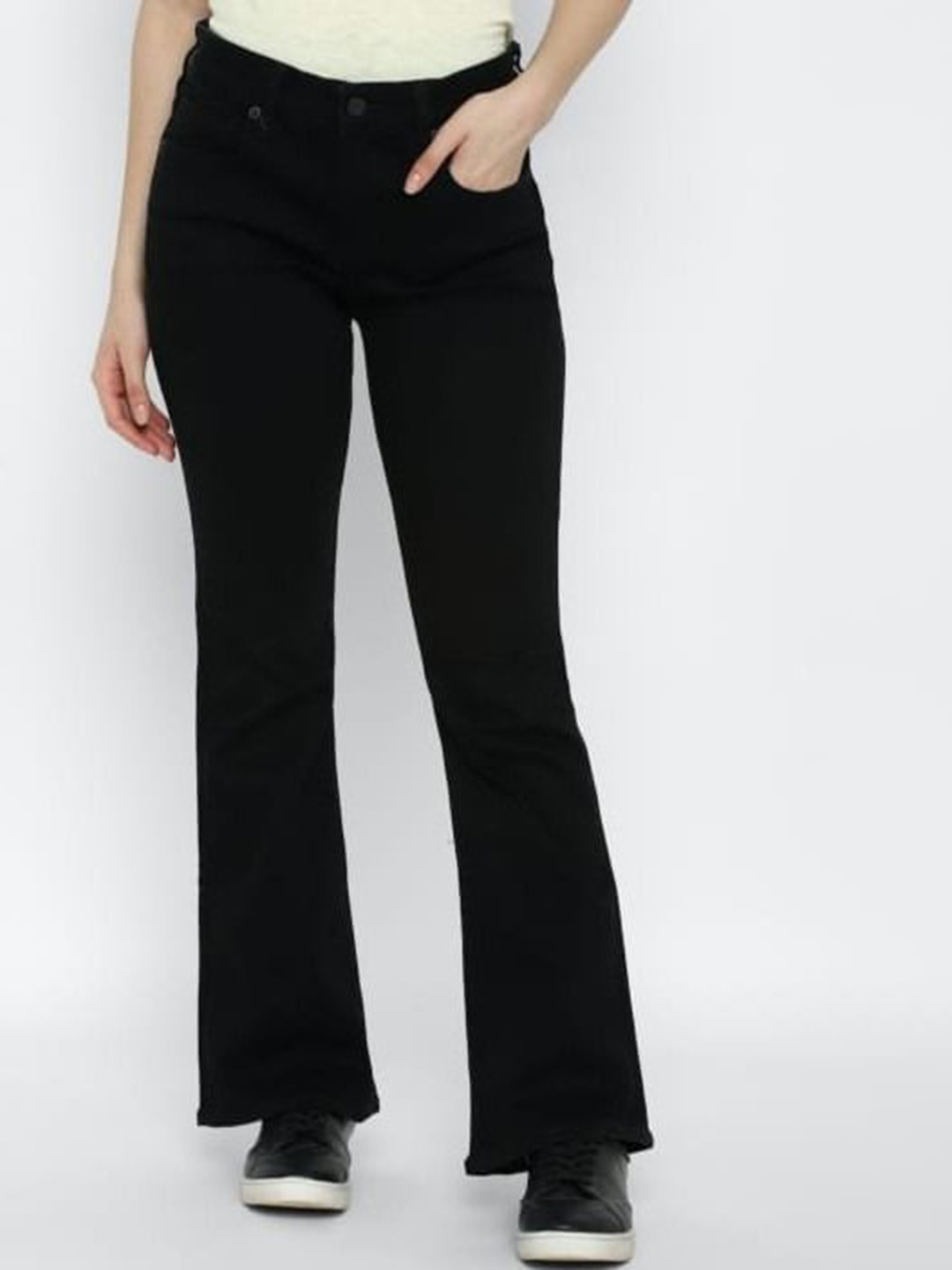 

BROADSTAR Women Smart Mid-Rise Stretchable Bootcut Jeans, Black