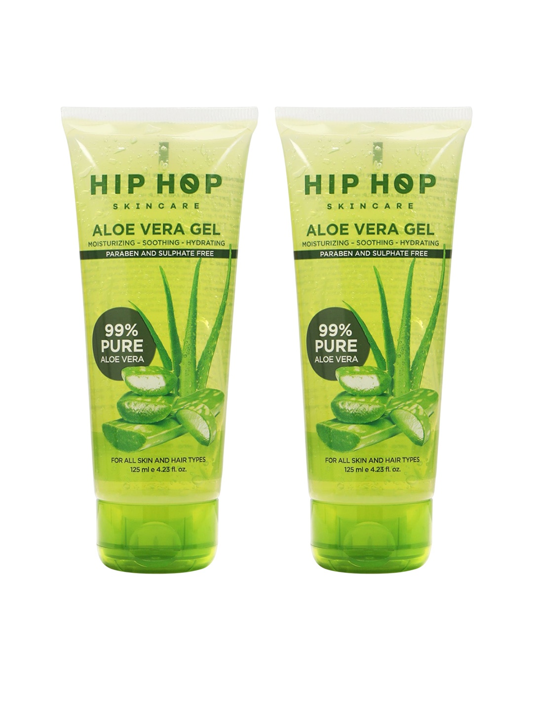 

HipHop Skincare Set Of 2 Aloe Vera Gel - 125 ml Each, Green
