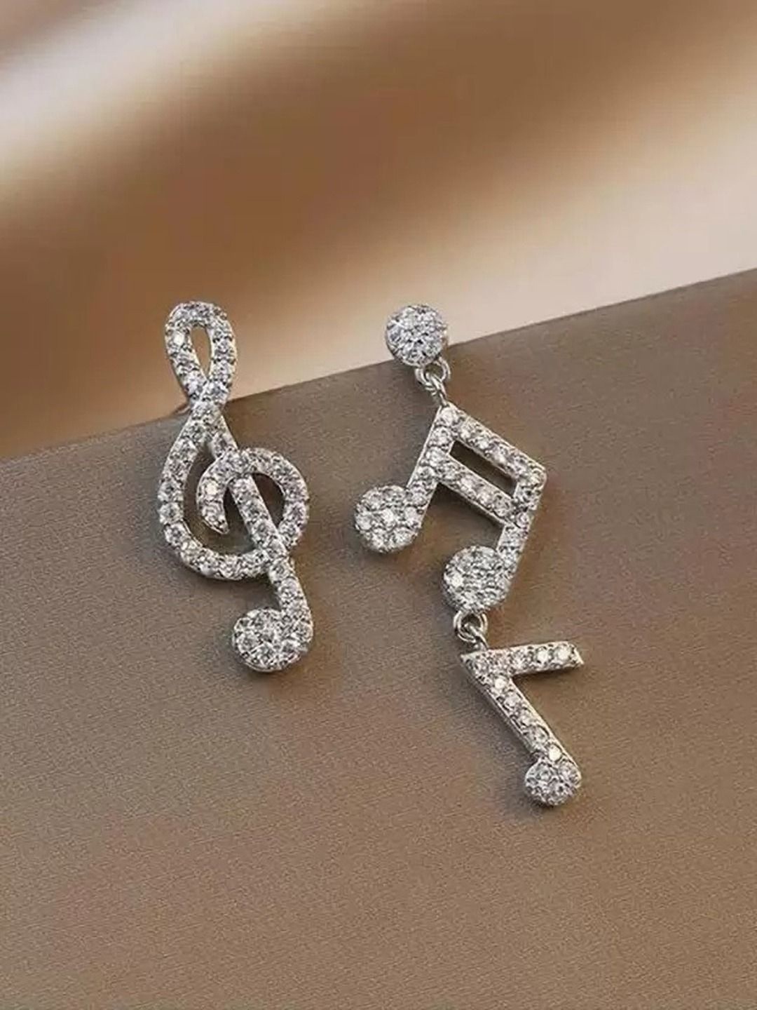 

BEYTER Silver-Plated Cubic Zirconia Contemporary Drop Earrings