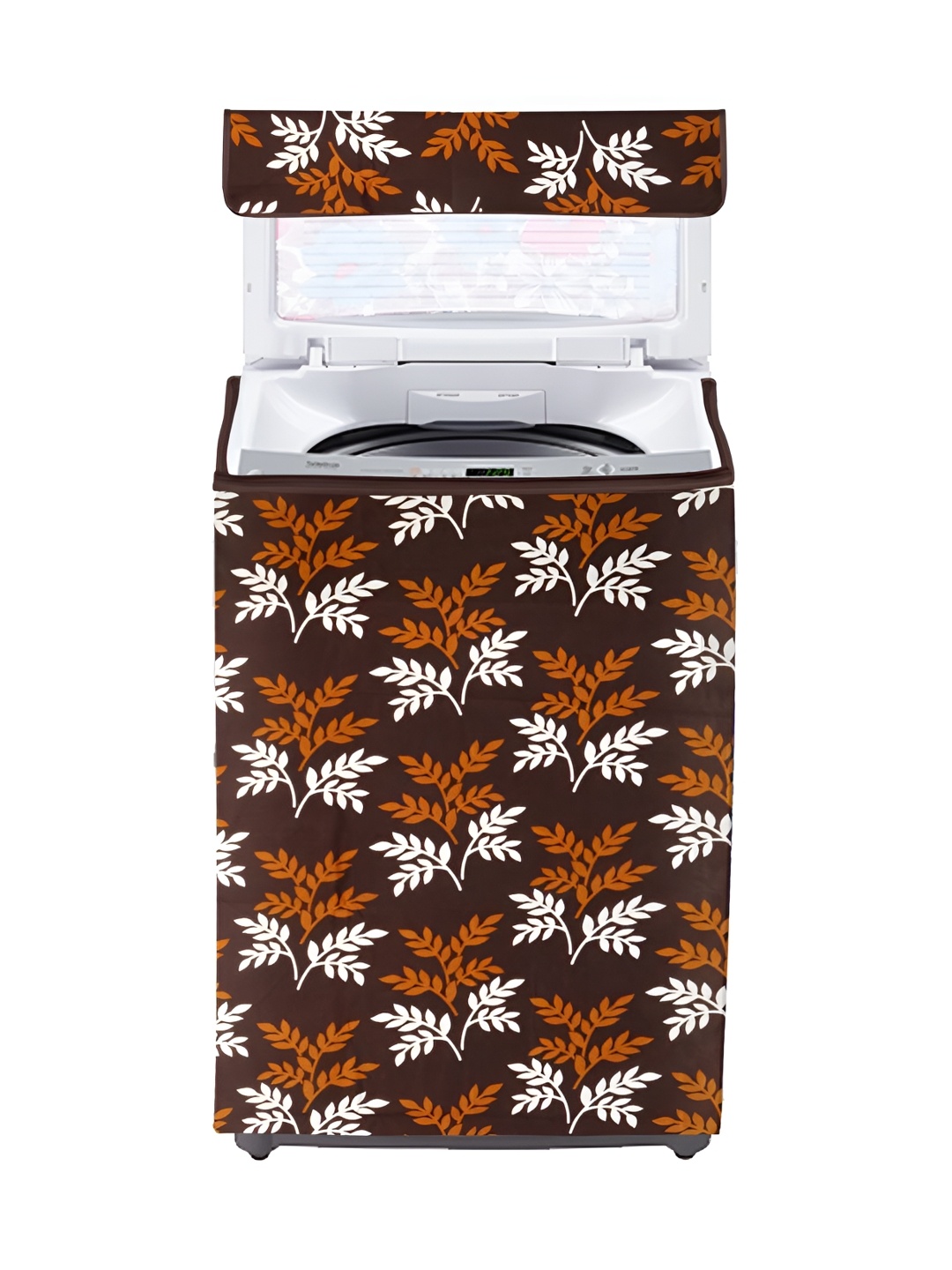 

Dakshya Industries Brown & Cream Printed Washing Machine Cover