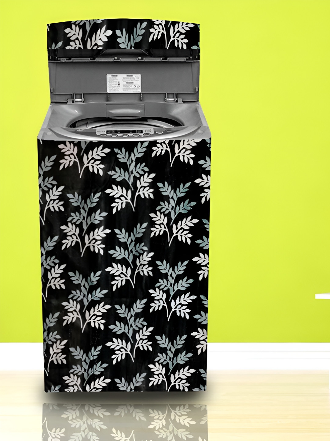 

Dakshya Industries Black & White Printed Washing Machine Cover
