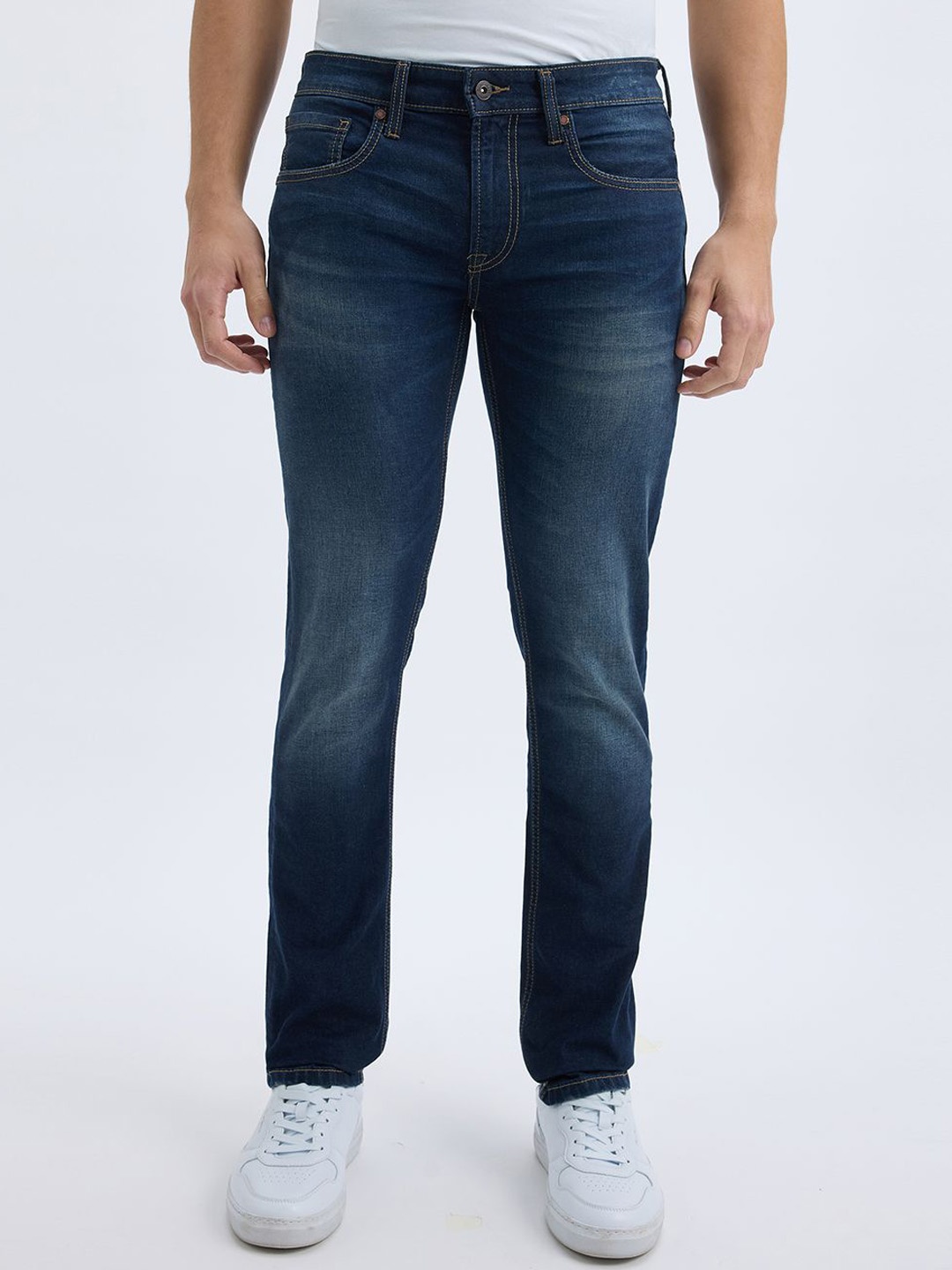

Pepe Jeans Men Vapour Slim Fit Light Fade Stretchable Jeans, Blue