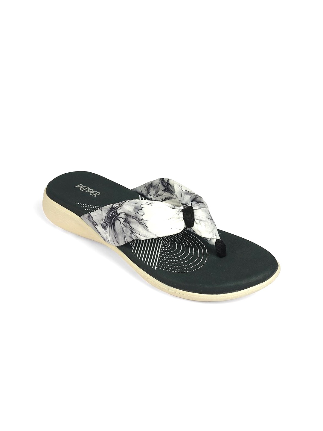 

PEPPER Women Printed T-Strap Flats, White