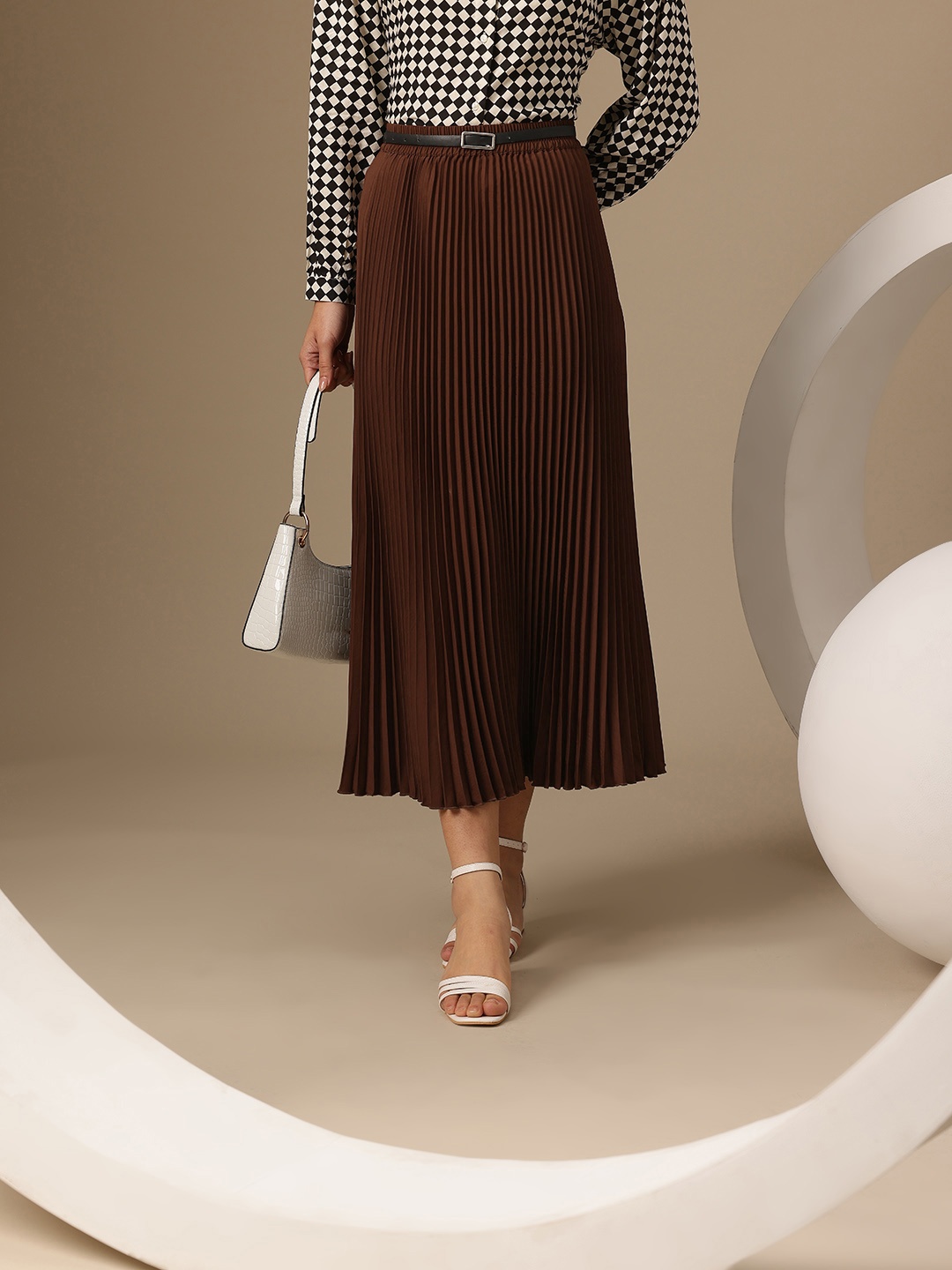 

Chemistry Women Accordion Pleated Maxi Skirt, Burgundy