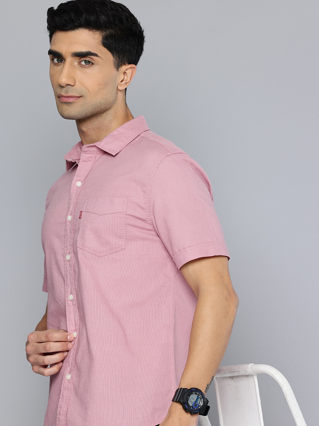 

Levis Pure Cotton Slim Fit Casual Shirt, Pink