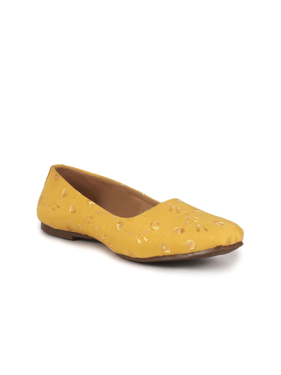 

FAUSTO Women Printed Mojaris, Yellow