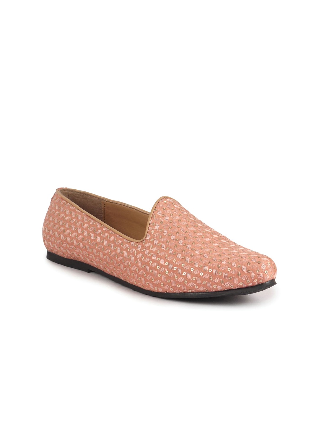 

FAUSTO Men Woven Design Lightweight Mojaris, Orange