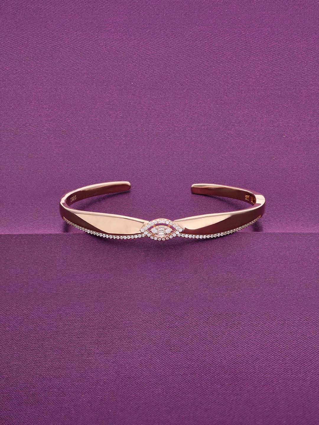 

KAI JEWEL Enchanting Elegance 925 Sterling Silver Rose Gold-Plated AD Cuff Bracelet