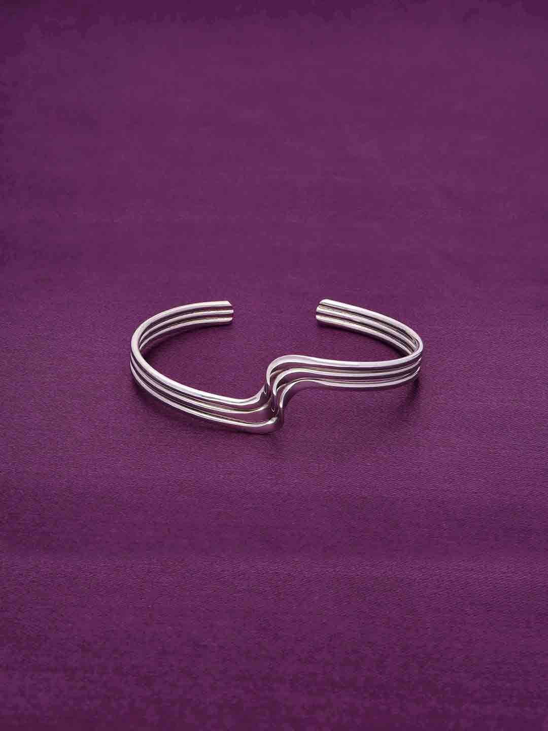 

KAI JEWEL 925 Sterling Silver Rhodium-Plated Sterling Waves Cuff Bracelet