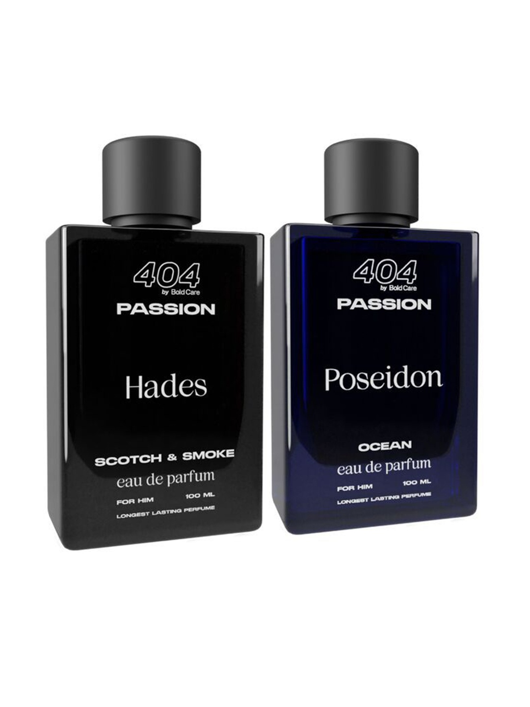 

Bold Care Men Set Of 2 Poseidon Ocean & Hades Scotch & Smoke Long Lasting EDP - 100ml Each, Black