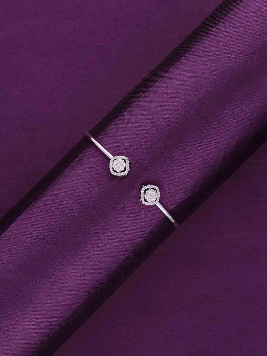 

KAI JEWEL Dazzling Dots 925 Sterling Silver American Diamond Rhodium-Plated Cuff Bracelet