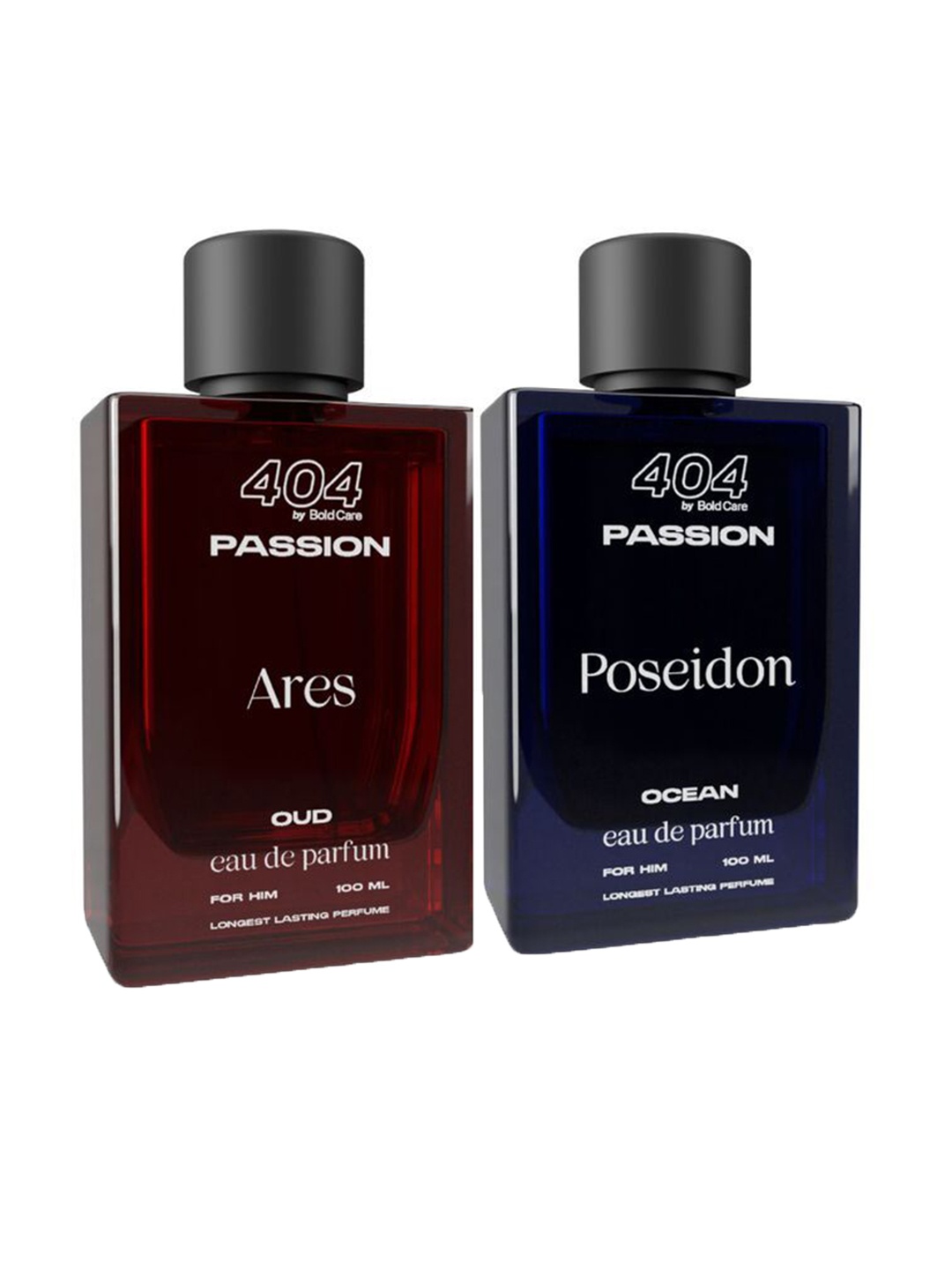 

Bold Care Set Of 2 Ares Oud & Poseidon Ocean Long Lasting EDP - 100 ml Each, Red