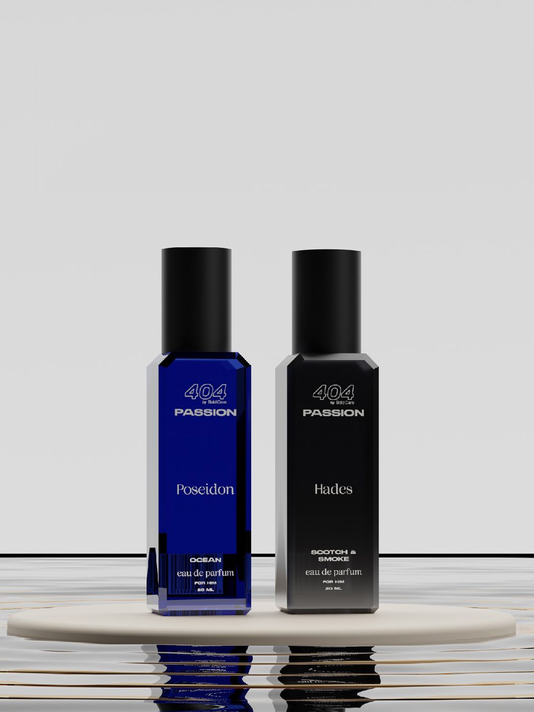 

Bold Care Men Set Of 2 Poseidon Ocean & Hades Scotch & Smoke EDP - 20ml Each, Black