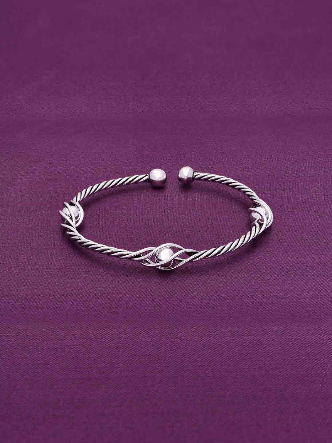 

KAI JEWEL 925 Sterling Silver Rhodium-Plated Cocooned Charisma Cuff Bracelet