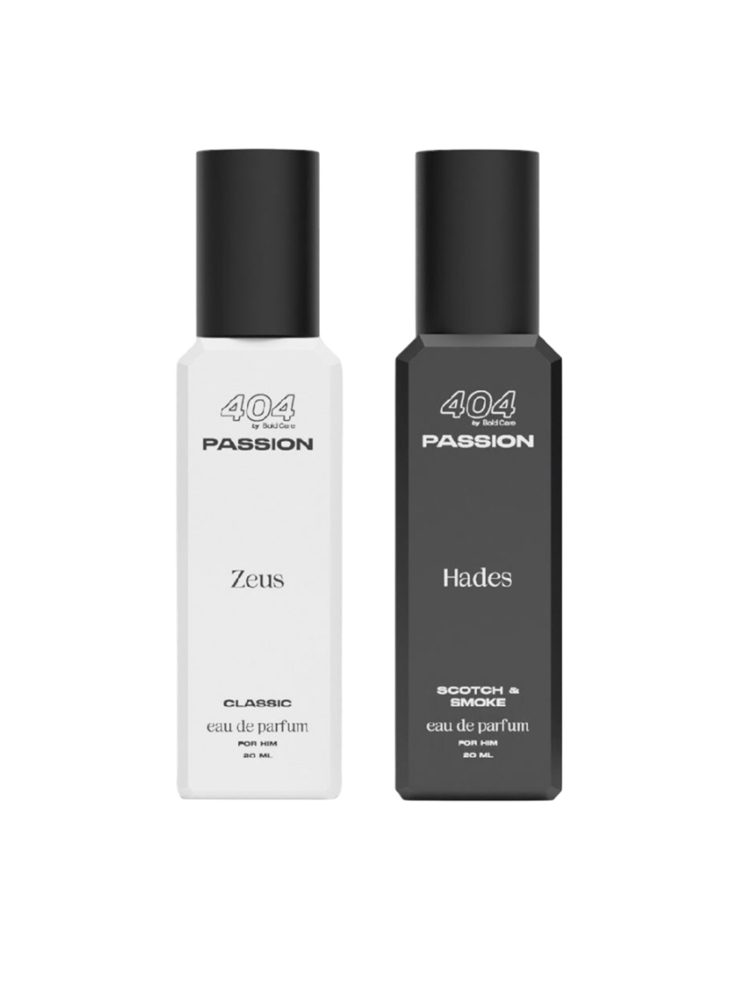 

Bold Care Men Set Of 2 Zeus Classic & Hades Scotch & Smoke Long Lasting EDP - 20 ml Each, White