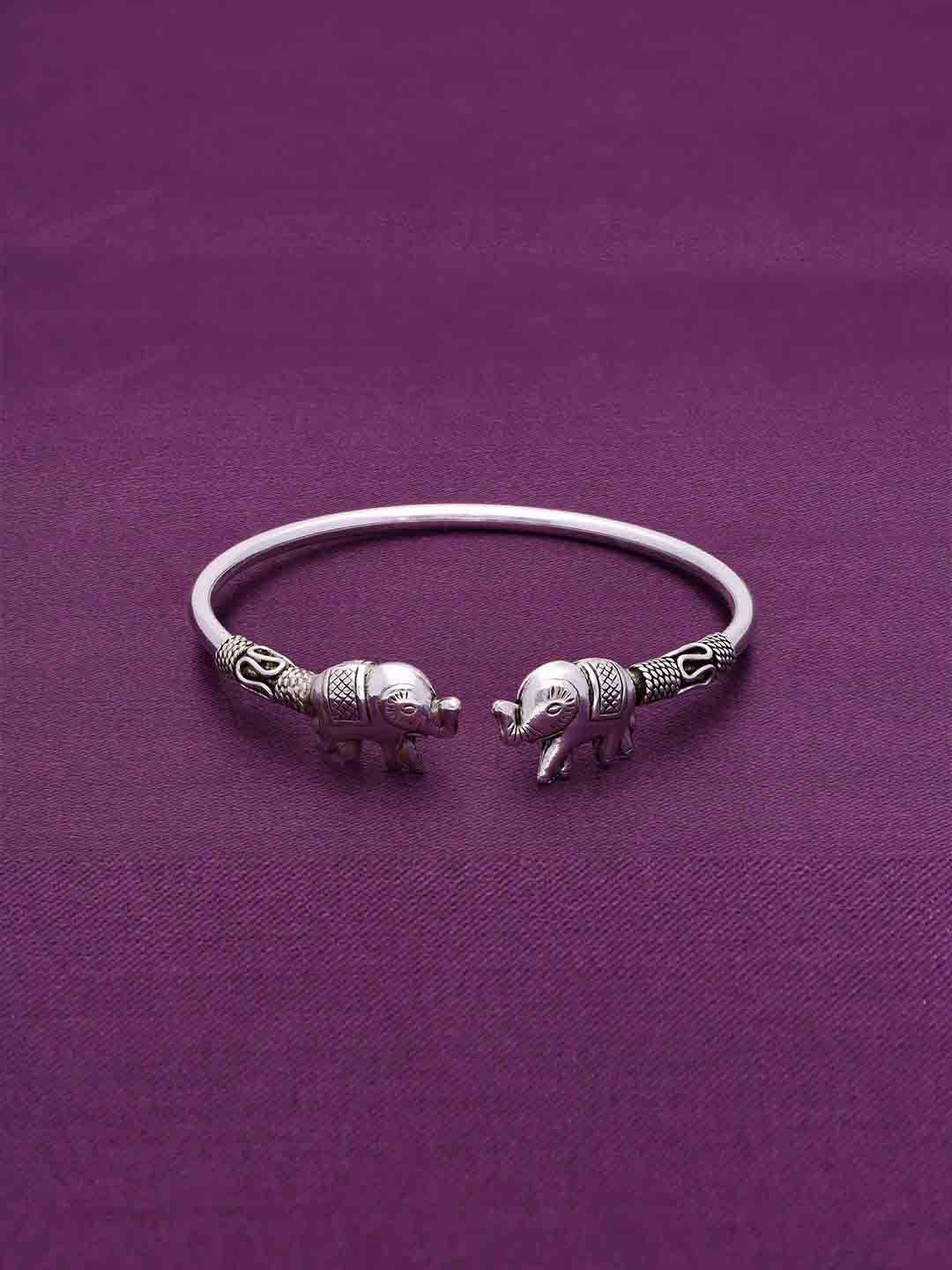 

KAI JEWEL 925 Sterling Silver Rhodium-Plated Enigmatic Elephant Cuff Bracelet