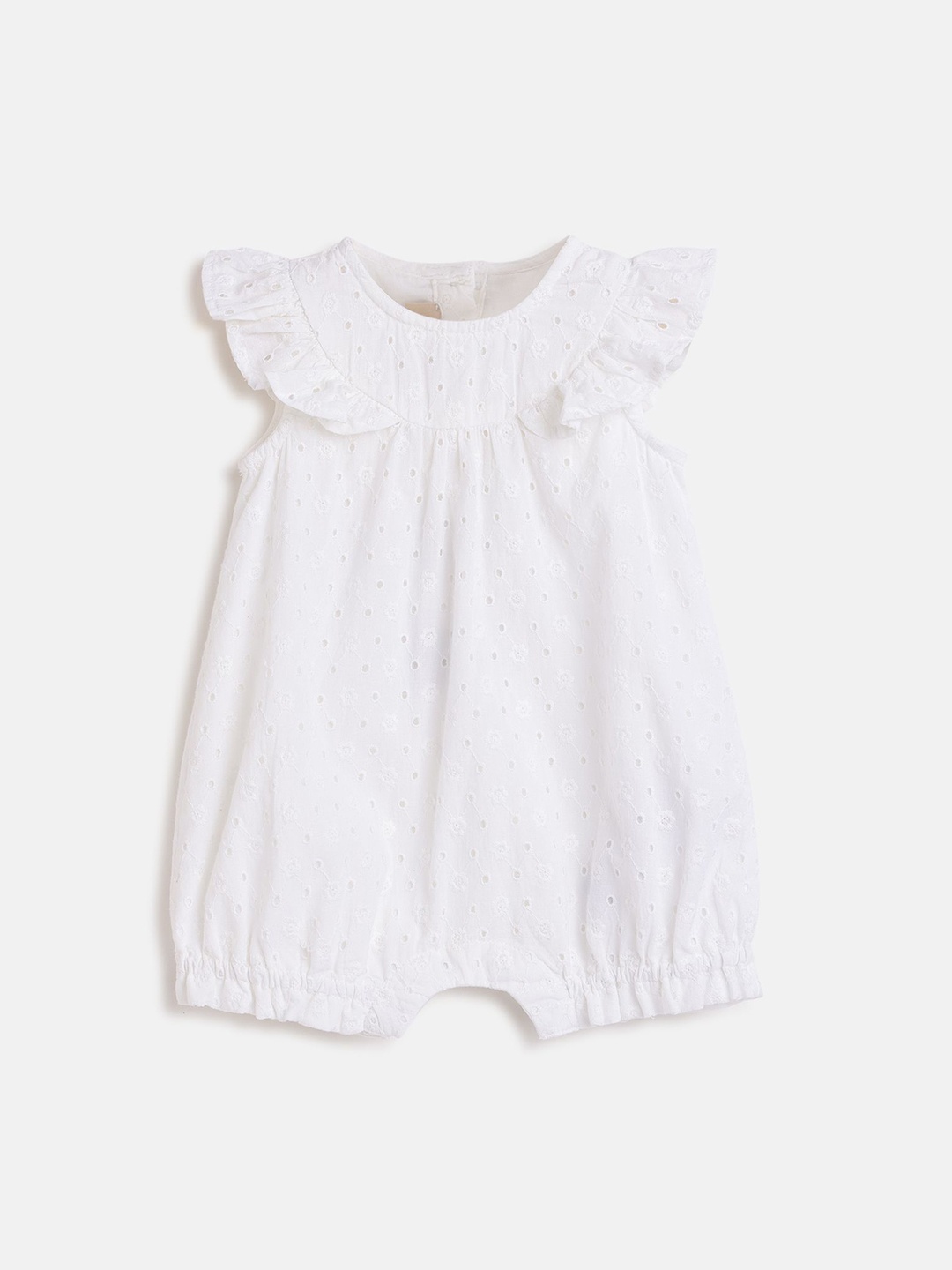 

Chicco Girls Pure Cotton Short Sleeve Romper, White
