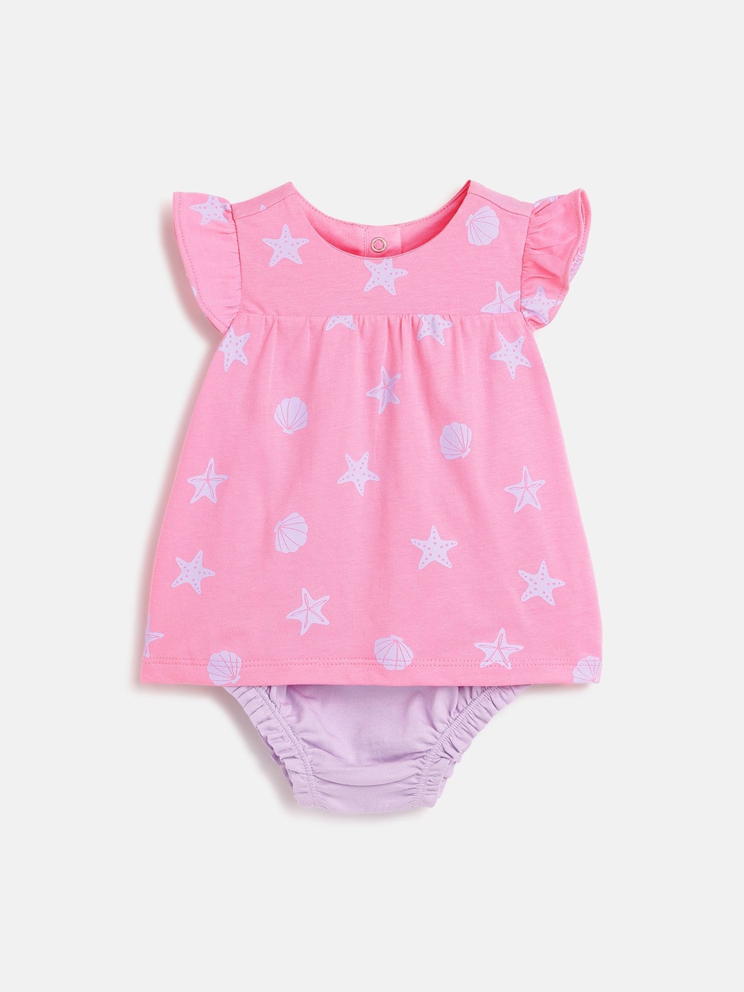 

Chicco Infant Girls Printed Pure Cotton Short Sleeve Bodysuit, Pink