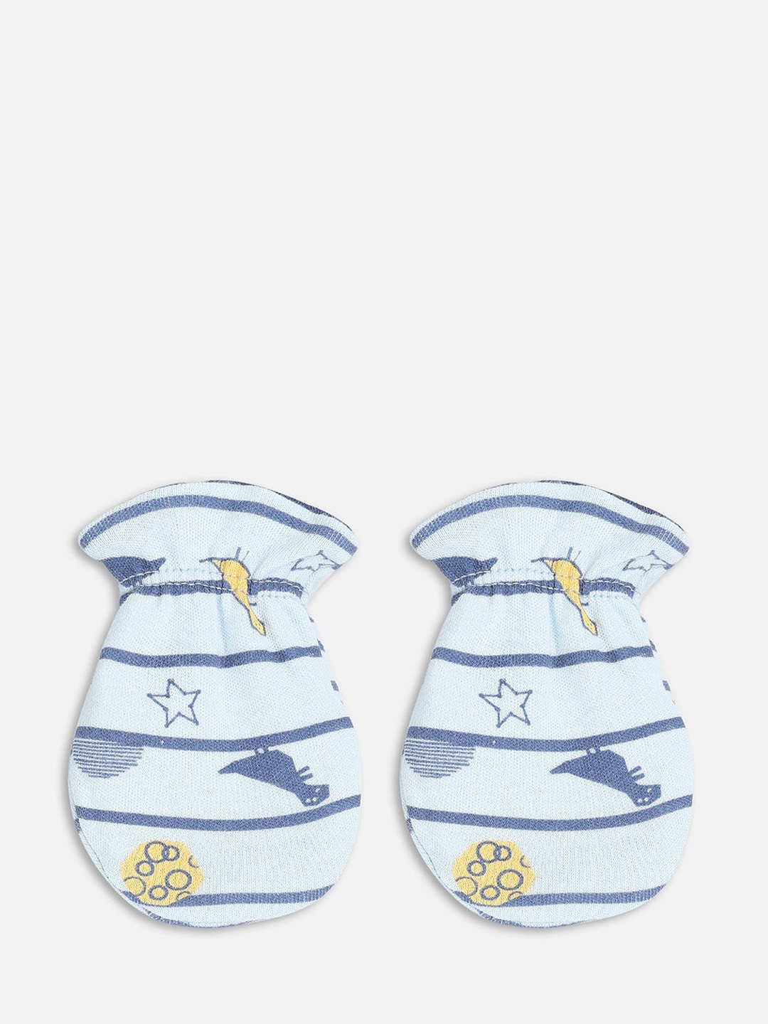 

MINI KLUB Infant Boys Pack Of 2 Printed Pure Cotton Mittens, Multi