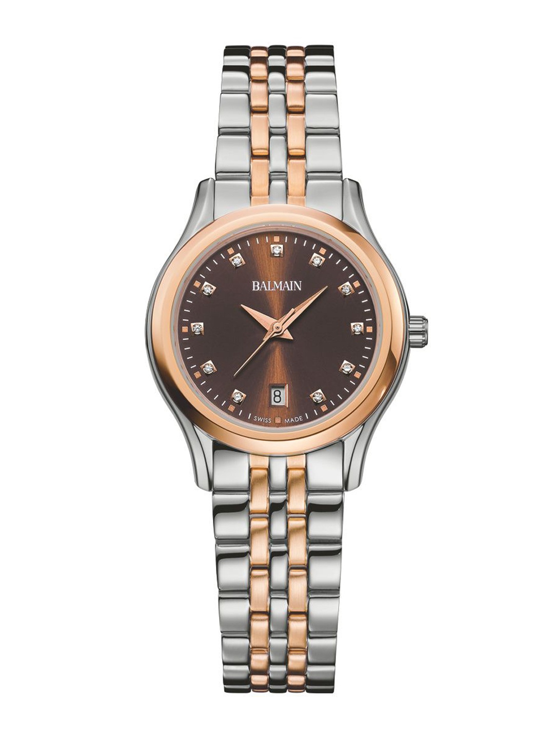 

Balmain Women Brass Printed Dial & Stainless Steel Bracelet Style Straps Analogue Watch B83483355, Brown