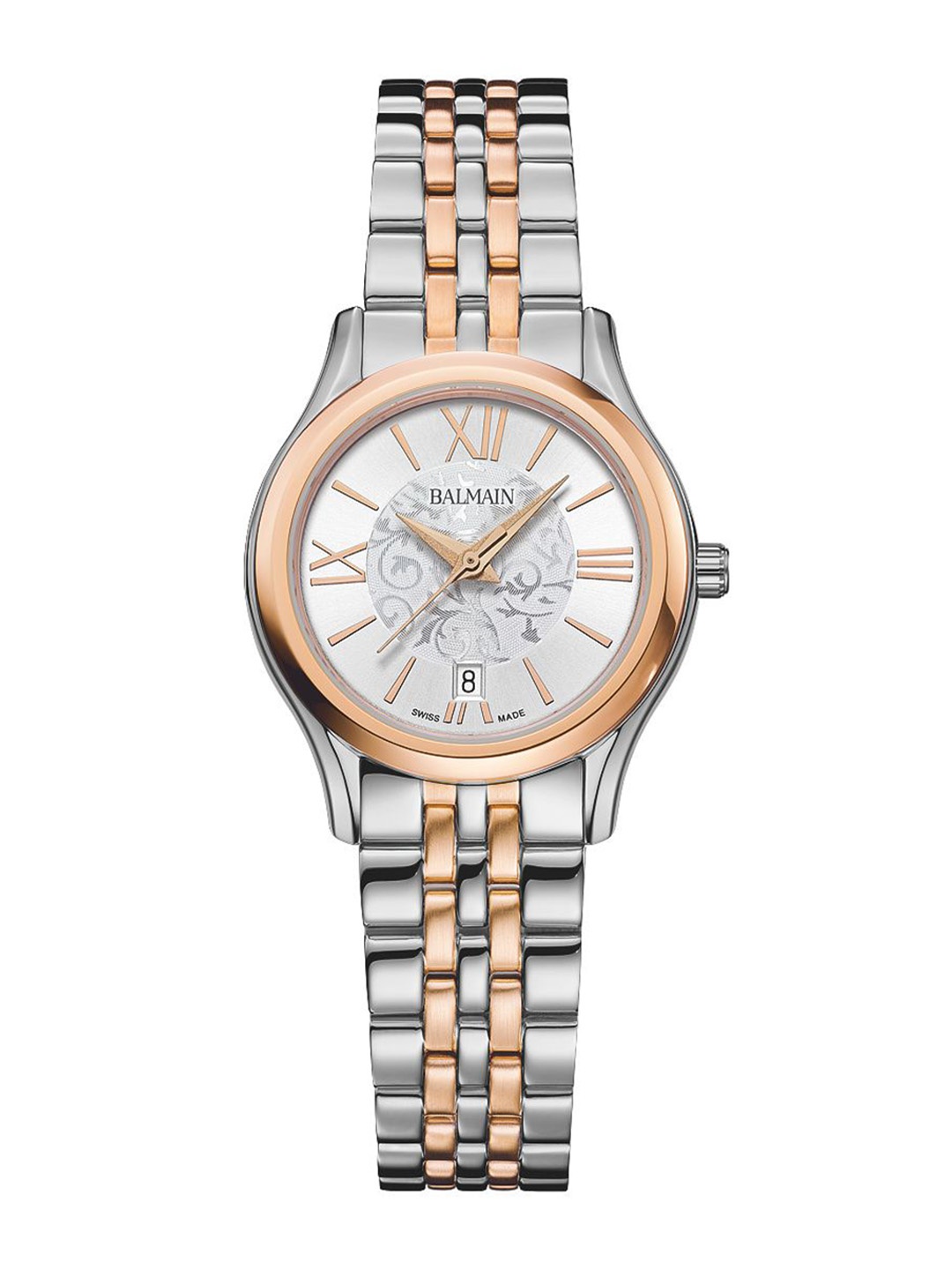 

Balmain Women Brass Embellished Dial & Stainless Steel Bracelet Style Straps Analogue Watch B83483318, Silver