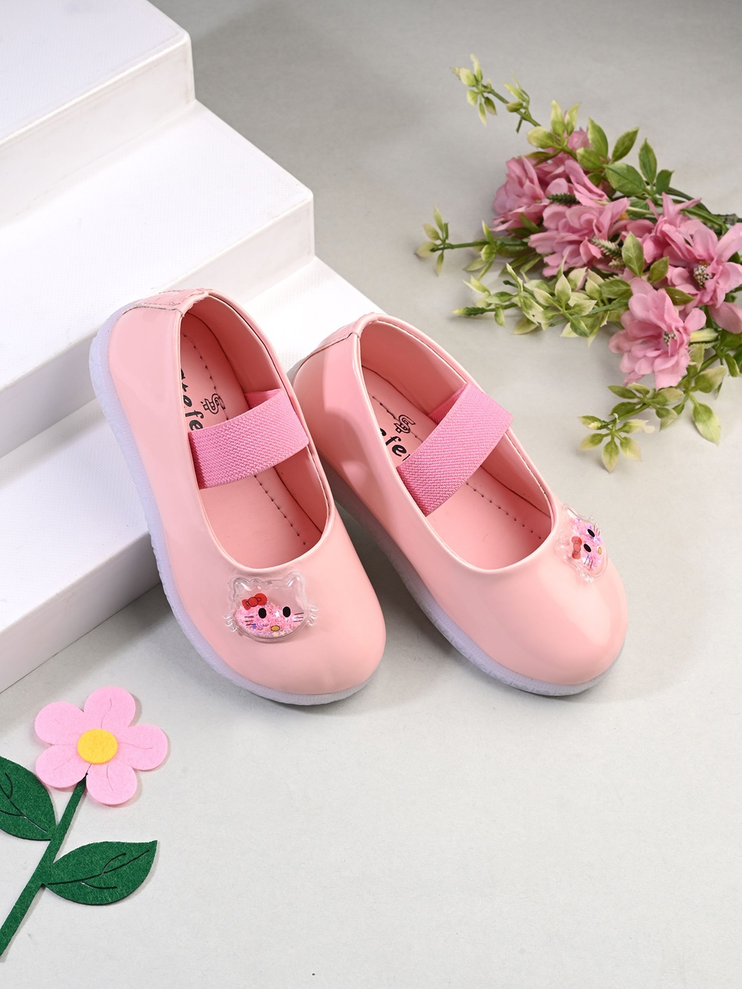 

STEFENS Girls Ballerinas with Bows Flats, Pink