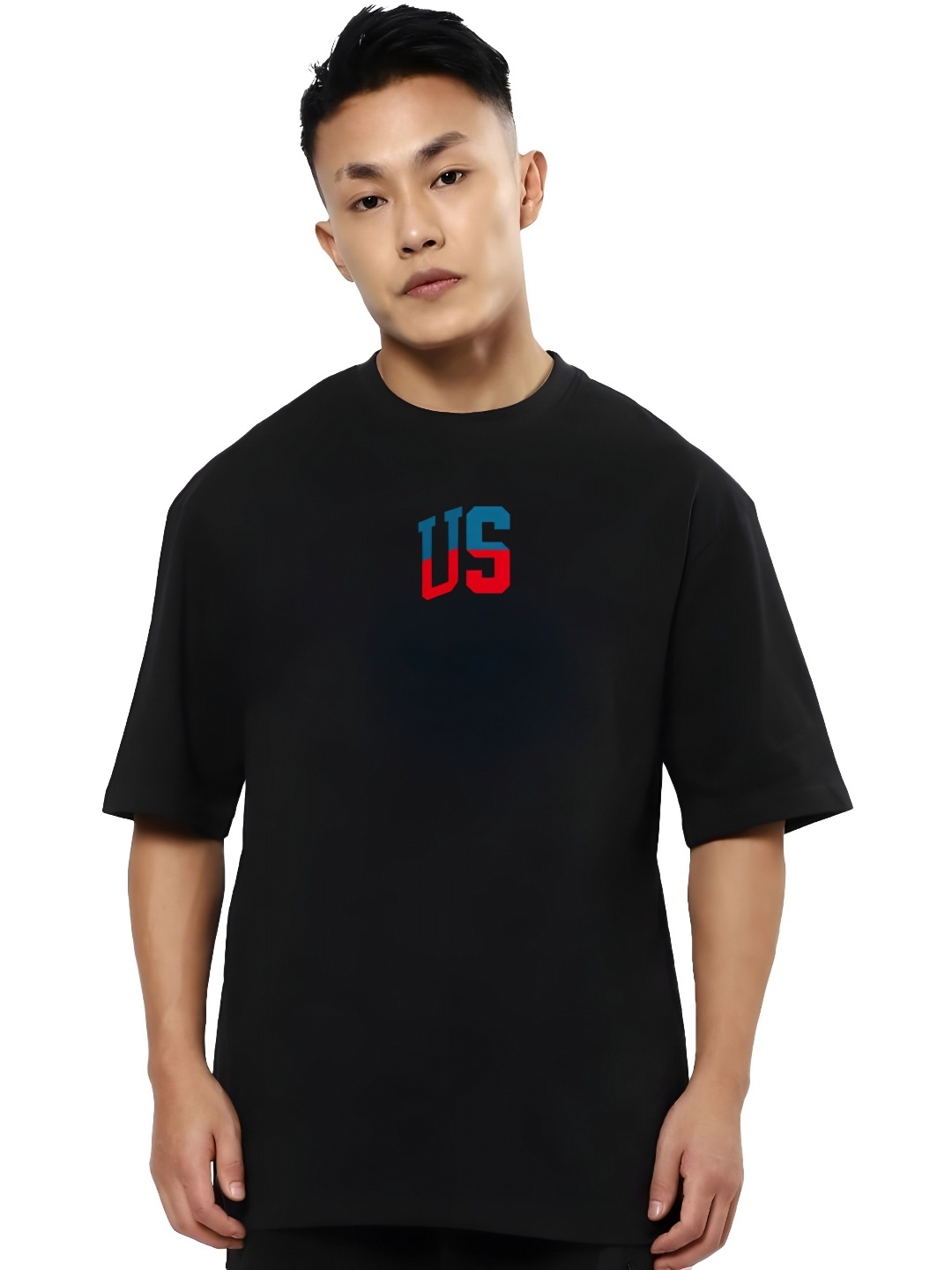 

BOWLIFESTYLE Men Drop-Shoulder Sleeves Pure Cotton T-shirt, Black