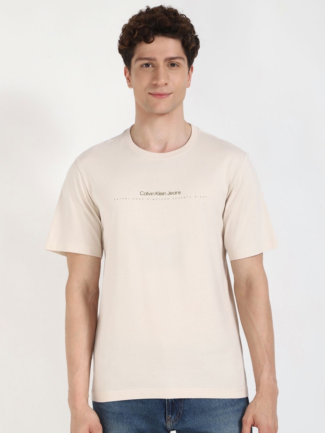 

Calvin Klein Jeans Men Typography T-shirt, White