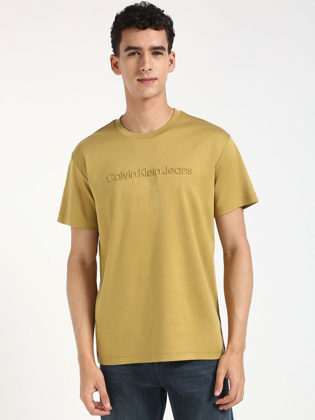 

Calvin Klein Jeans Men Typography Pockets T-shirt, Yellow