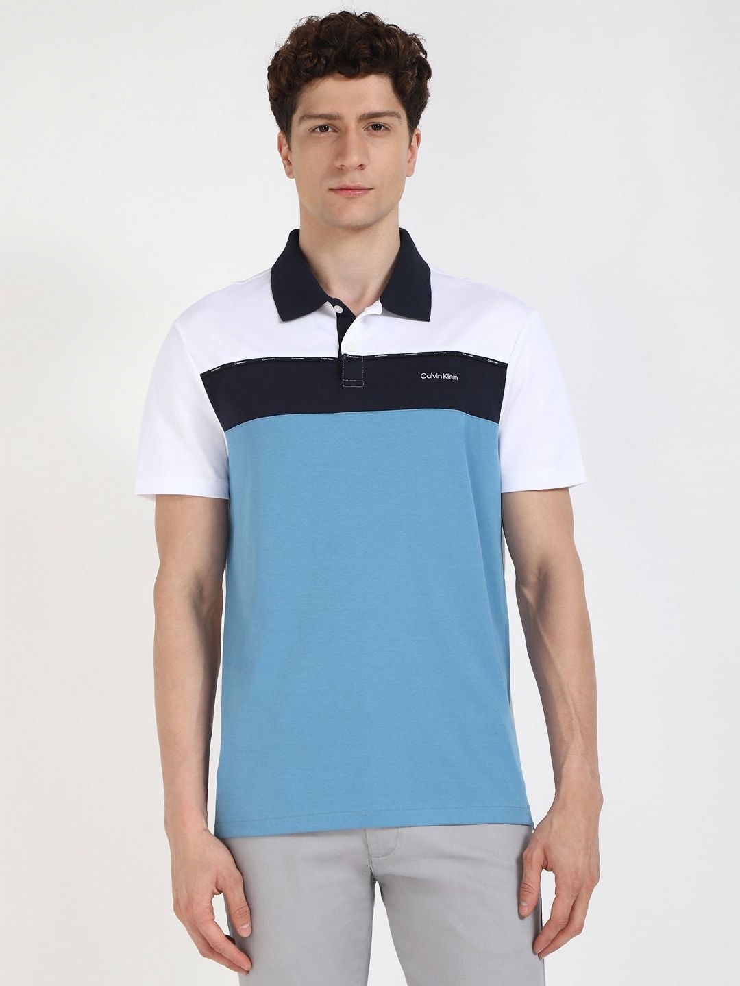 

Calvin Klein Jeans Men Typography Applique T-shirt, Blue