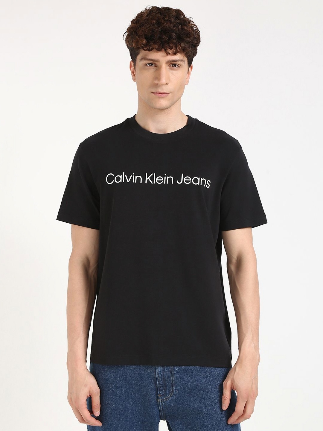 

Calvin Klein Jeans Men Typography T-shirt, Black