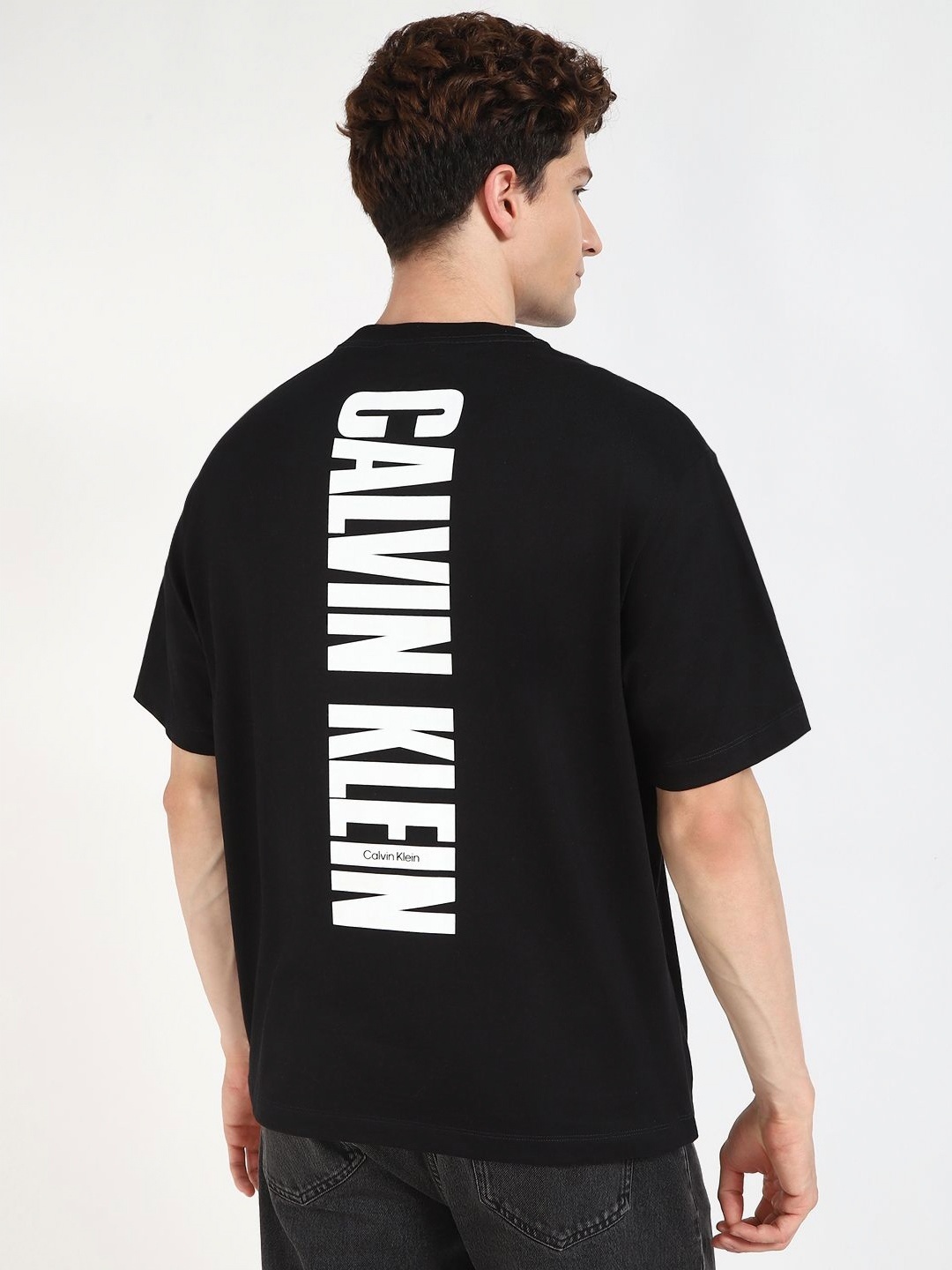 Calvin Klein Jeans Men Typography Applique T-shirt, Black