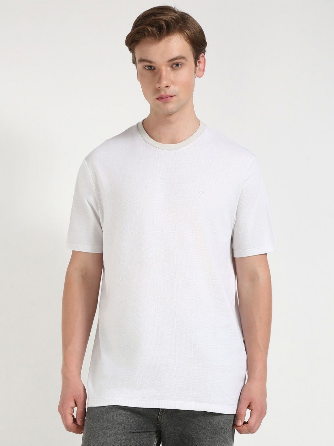 

Calvin Klein Jeans Men Raw Edge T-shirt, Beige