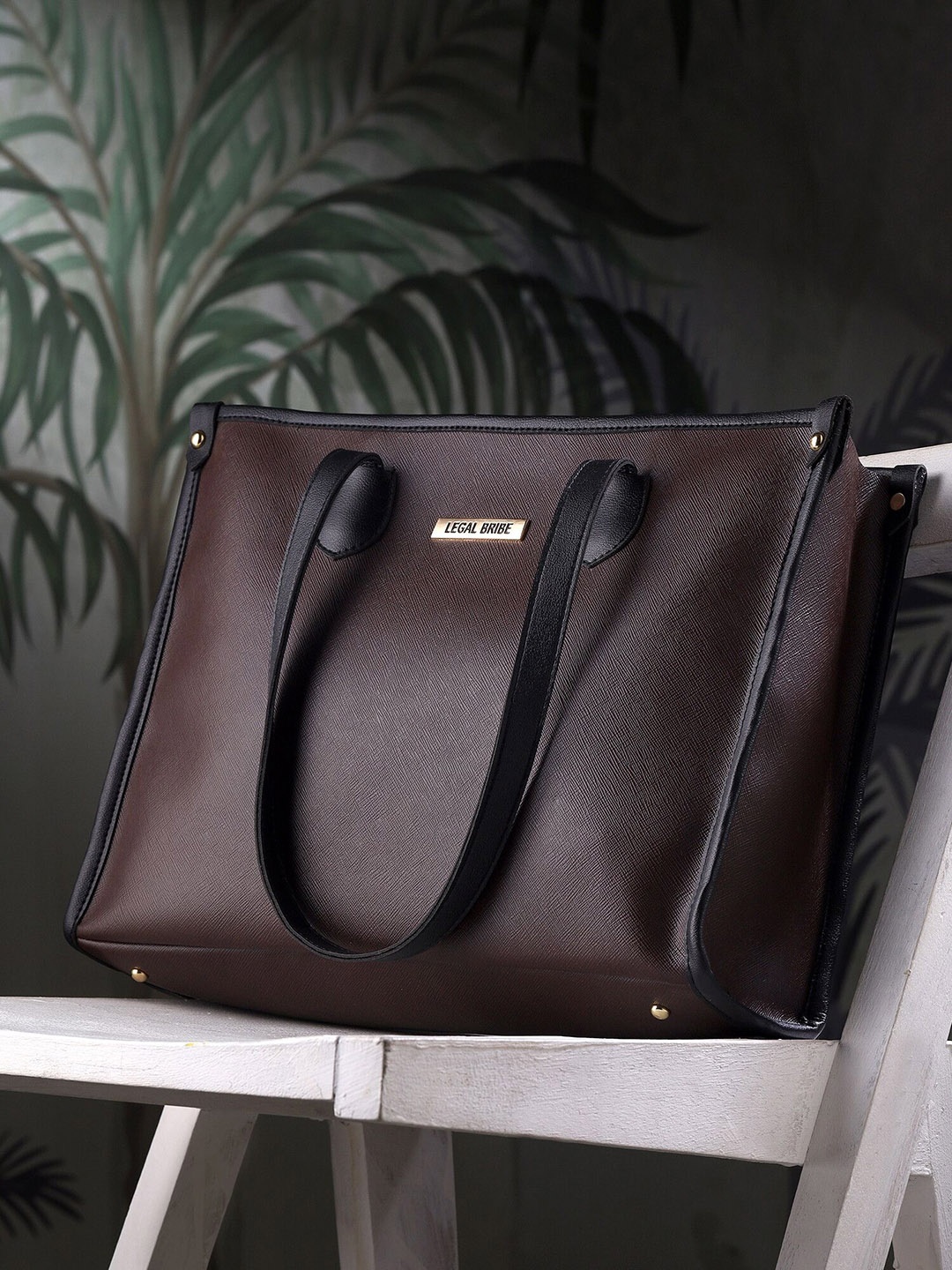 

LEGAL BRIBE PU Shopper Tote Bag, Brown