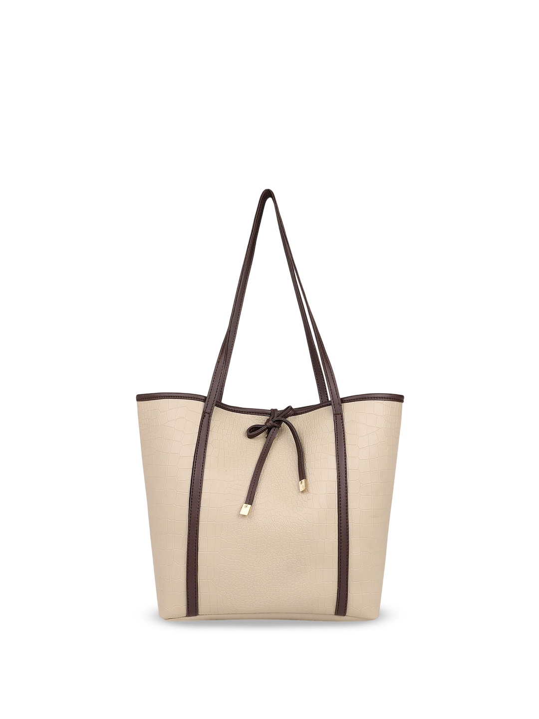 

LEGAL BRIBE PU Structured Tote Bag, Beige