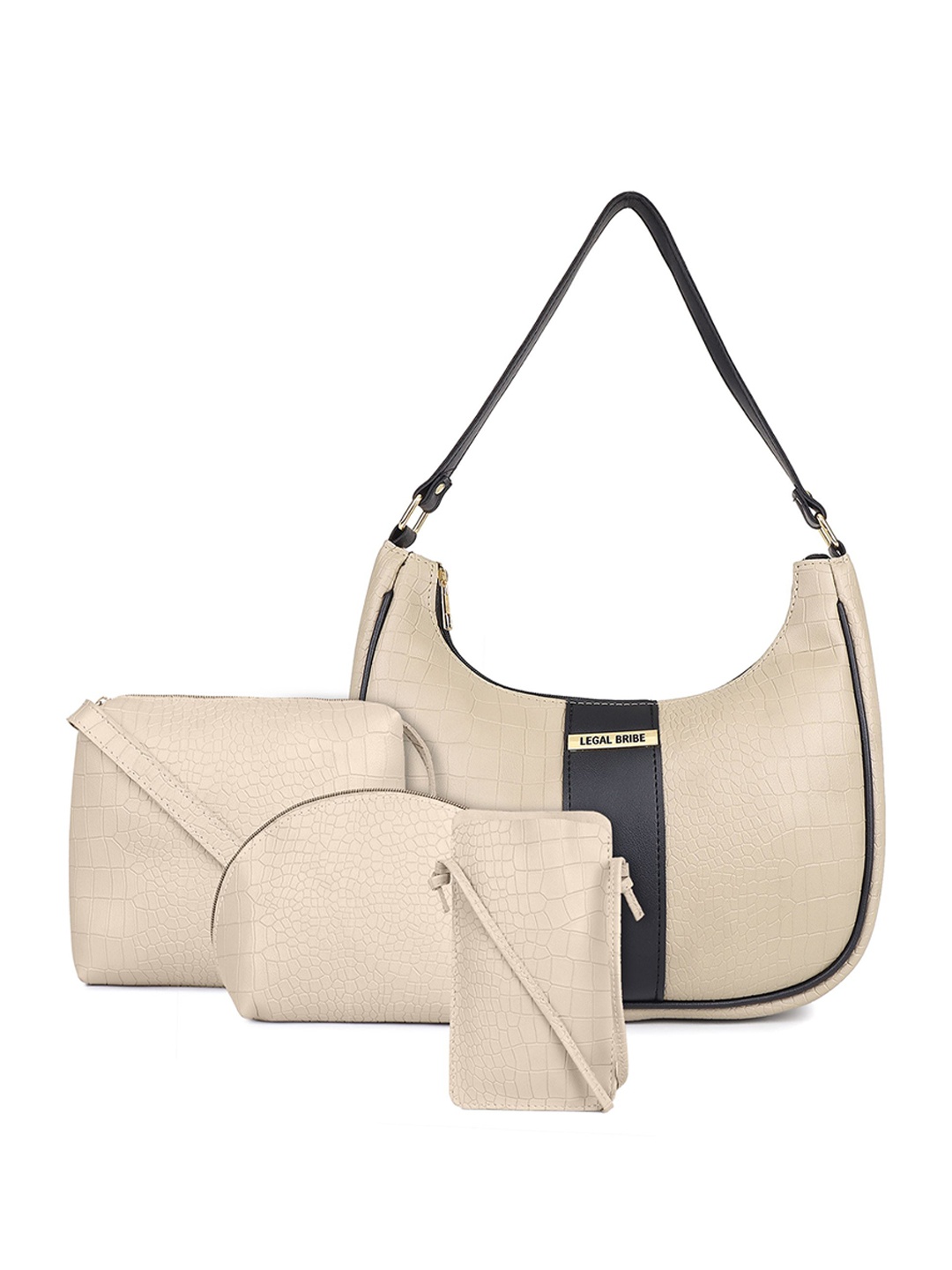 

LEGAL BRIBE PU Structured Shoulder Bag, Beige