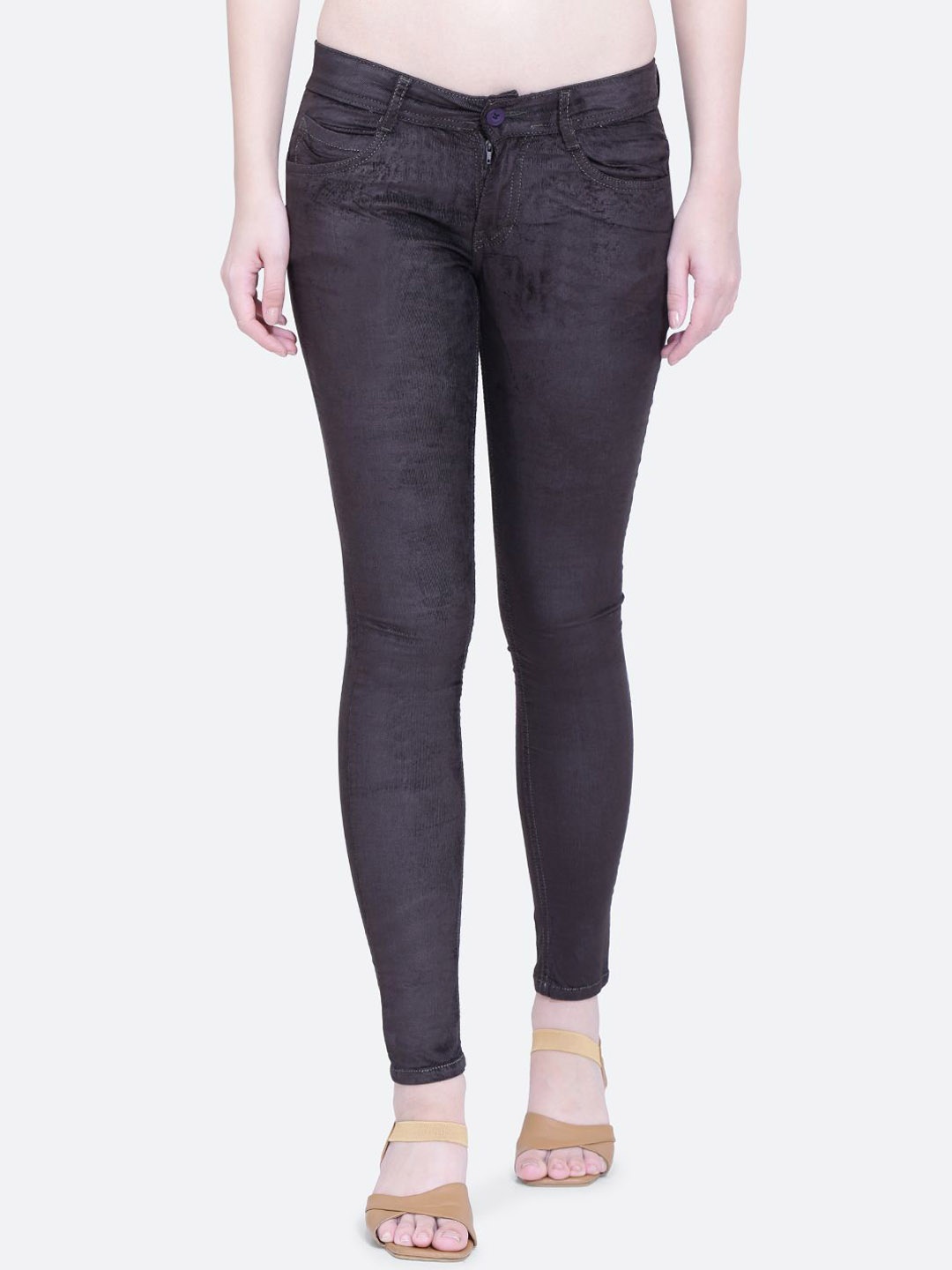 FCK-3 Women Smart High-Rise Corduroy Trousers, Green