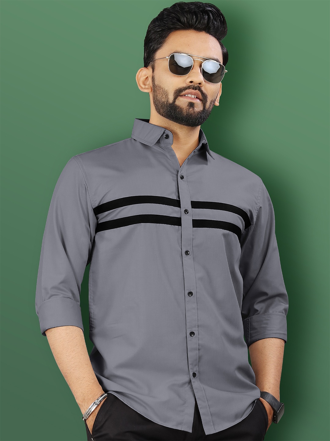 

VeBNoR Men Standard Opaque Casual Shirt, Grey