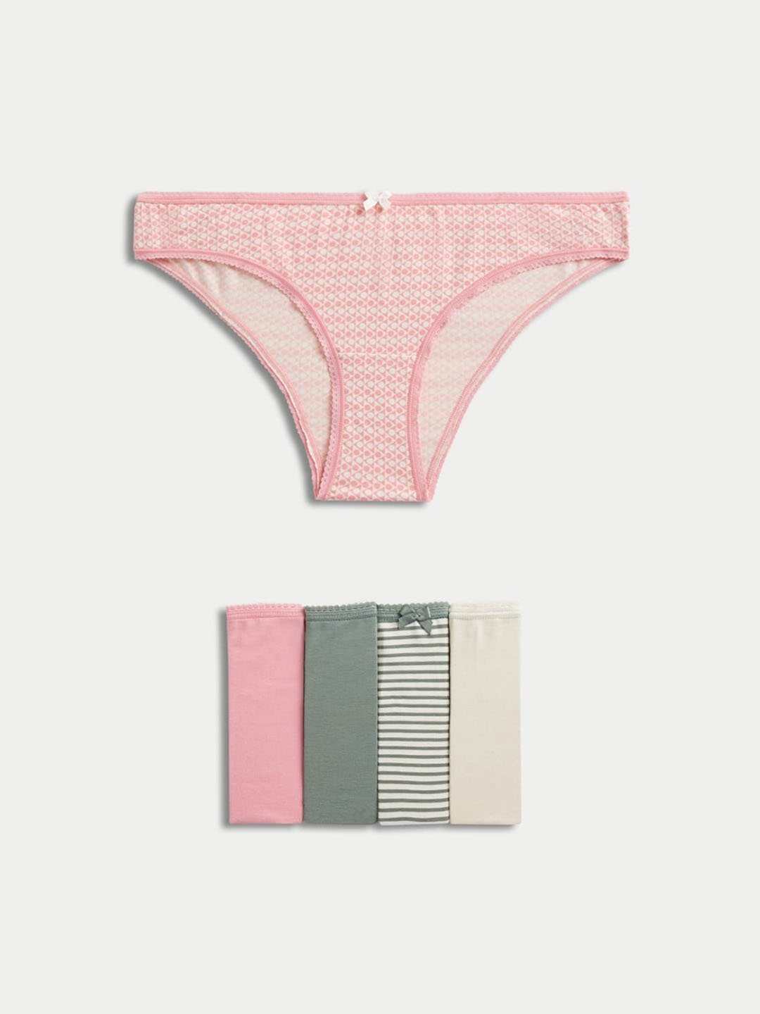 

Marks & Spencer Pack Of 5 Printed High Rise Basic BriefsT615100XLIGHT ROSE, Pink