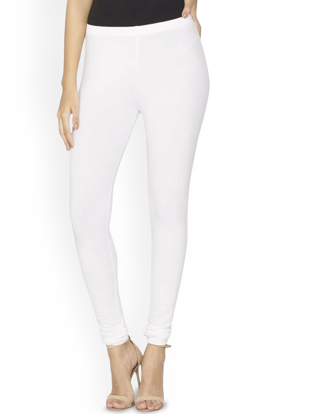 

BODYMIST Mid-Rise Cotton Churidar-Length Leggings, White