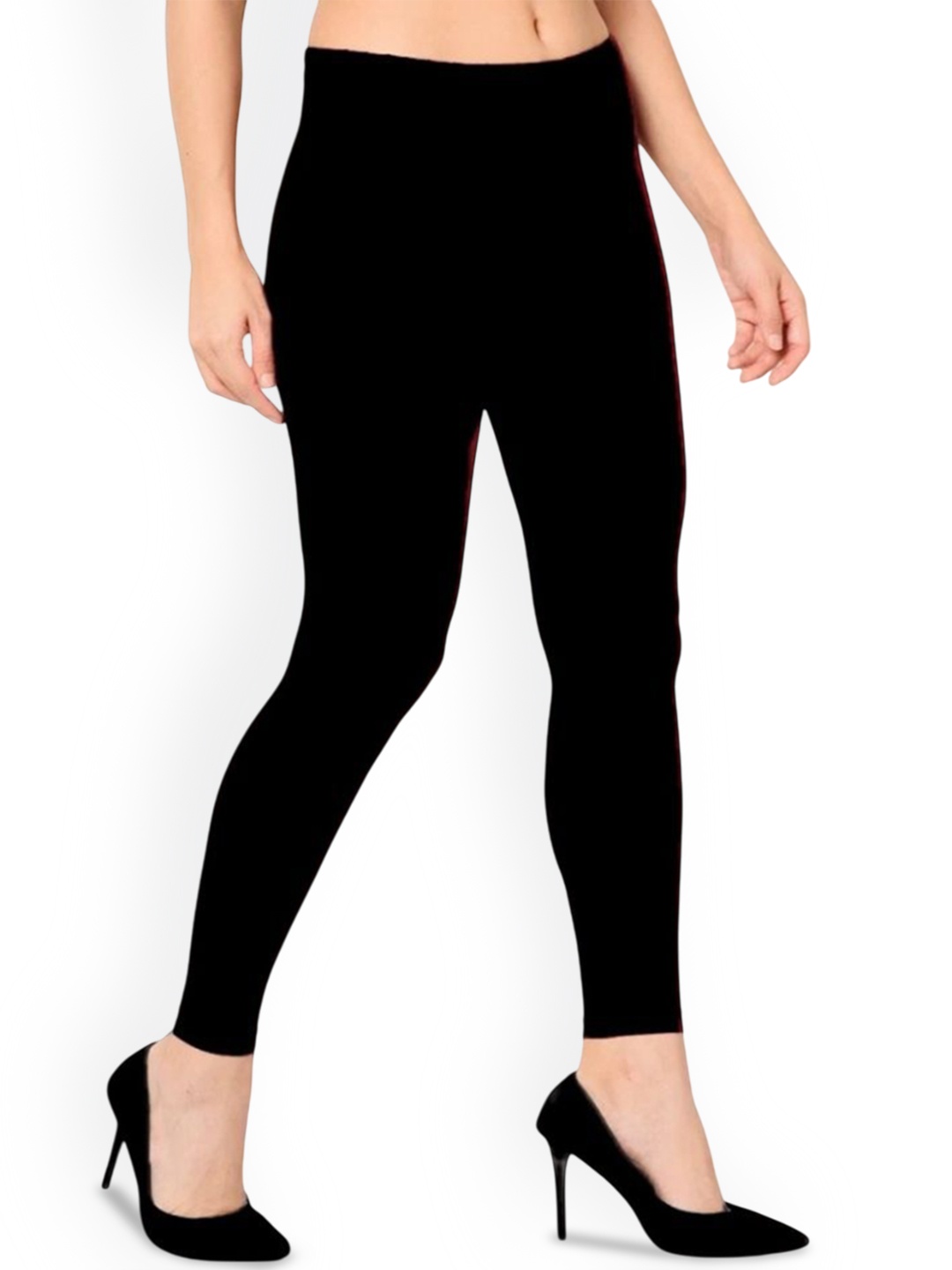 

BODYMIST Mid-Rise Cotton Ankle-Length Leggings, Black