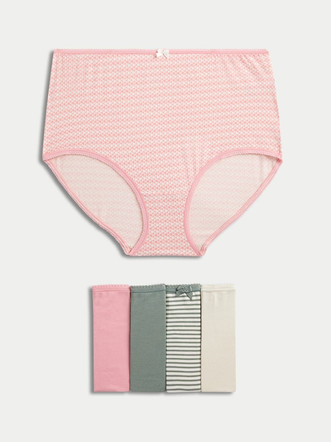 

Marks & Spencer Pack Of 5 Printed High Rise Basic Briefs T615105XLIGHT ROSE, Pink
