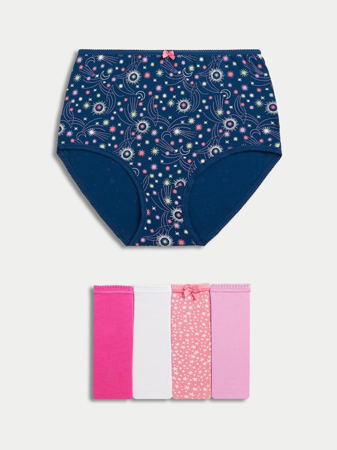 

Marks & Spencer Pack Of 5 Printed High Rise Basic Briefs T615105XPINK FIZZ, Pink