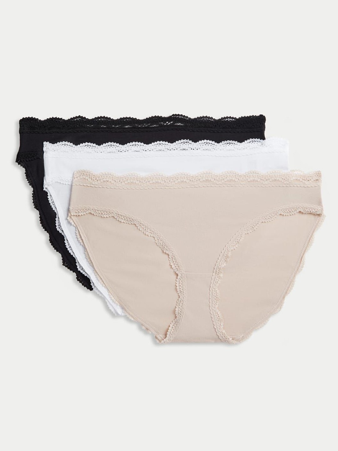 

Marks & Spencer Pack Of 3 High Rise Bikini Briefs T614884OPALINE MIX, Black