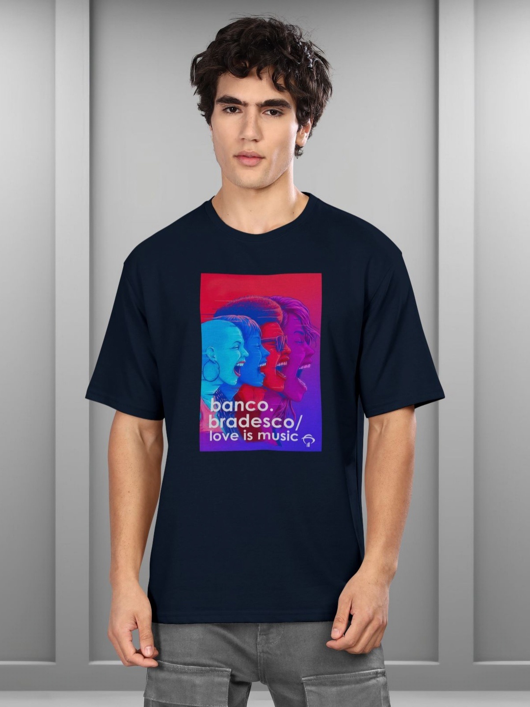 

BULLMER Men Printed T-shirt, Navy blue