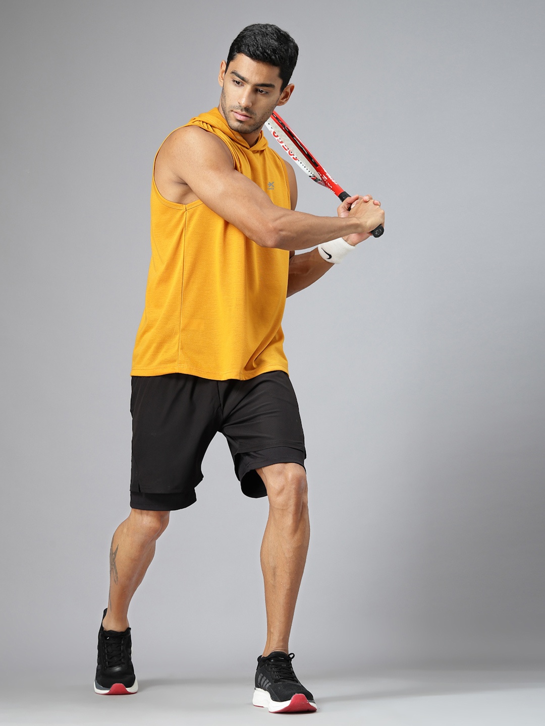 

HRX by Hrithik Roshan Men Cut Outs Slim Fit T-shirt, Mustard