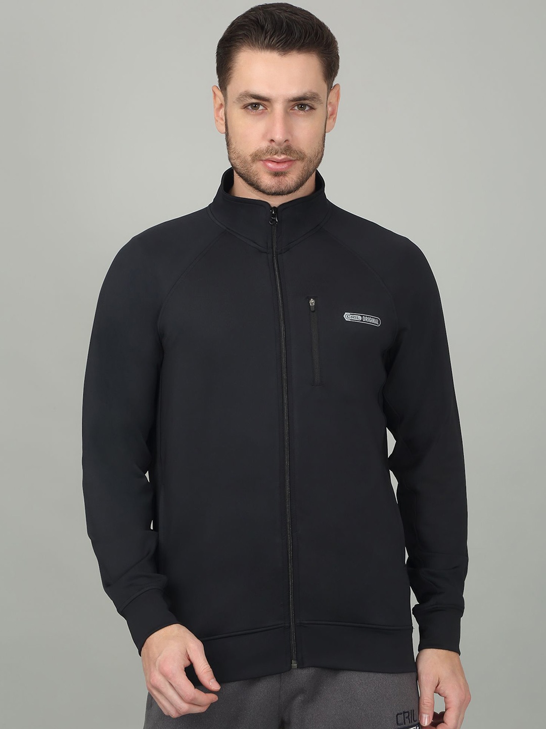 

Cantabil Men Open Front Jacket, Charcoal