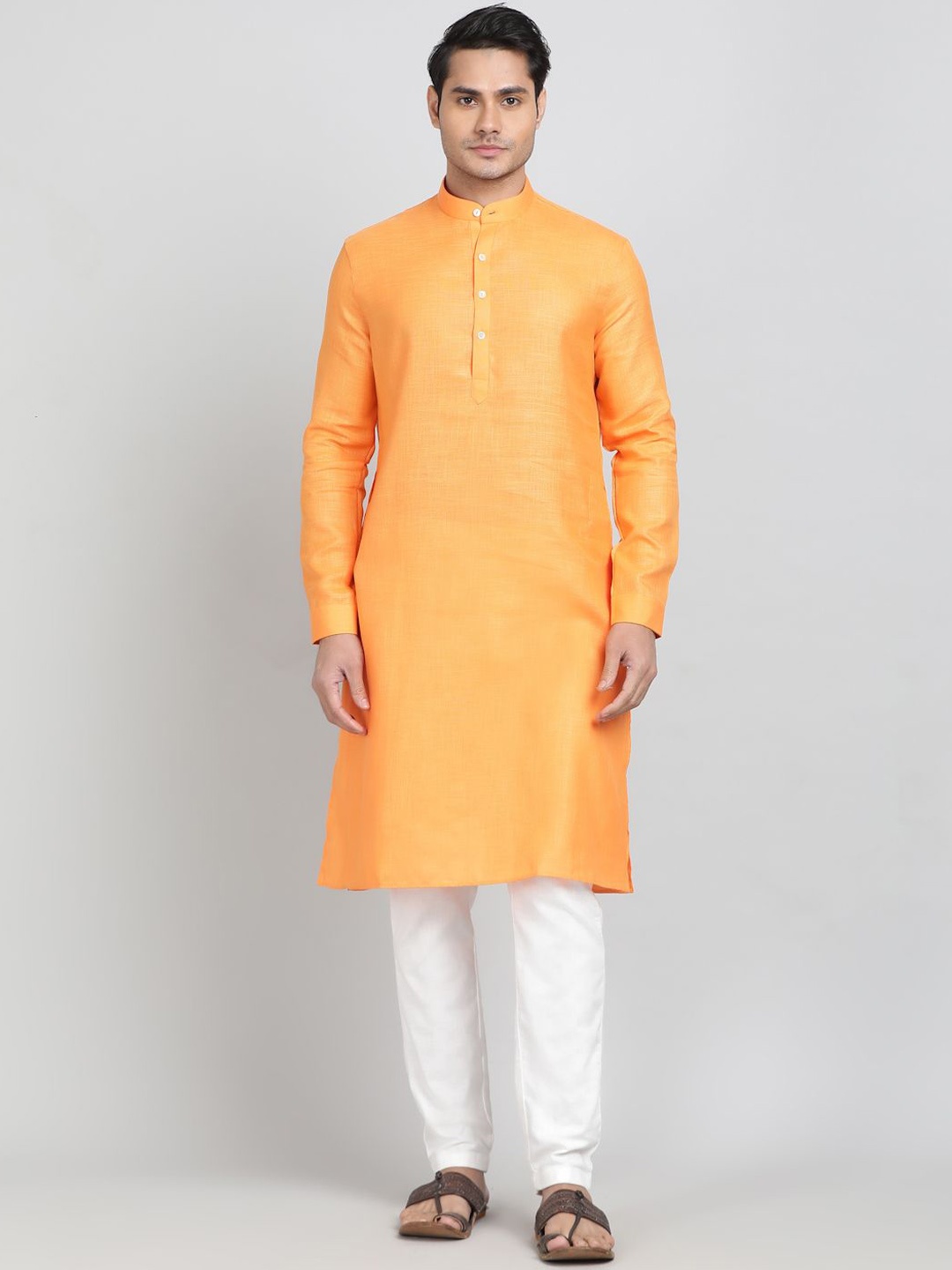 

Modi Band Collar Straight Kurta, Orange