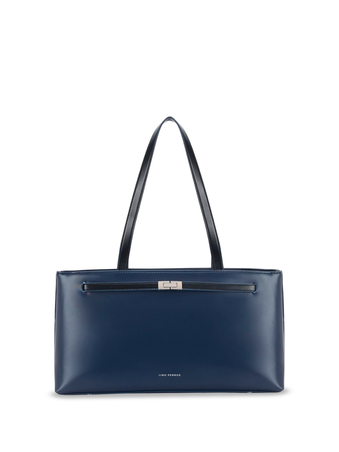 

Lino Perros Colourblocked Structured Shoulder Bag with Applique, Navy blue